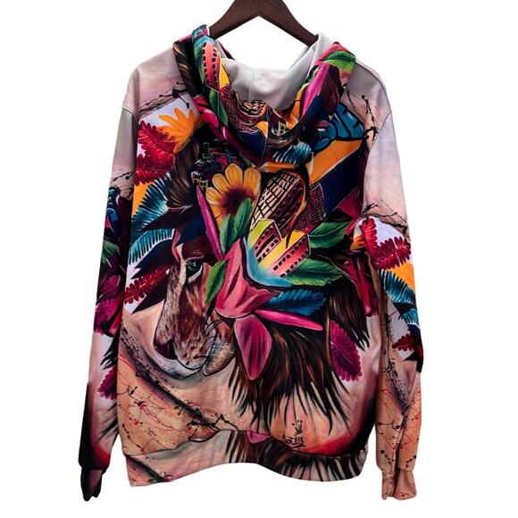 Chota 13 2020 Men’s Hoodie Pullover Printed Lion Colorful Large - Picture 2 of 9